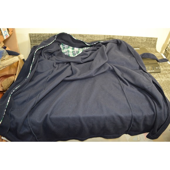 2014 Janie & Jack Belted Bath Robe Boys Size L 10 12 Blue Bathrobe - Picture 8 of 11